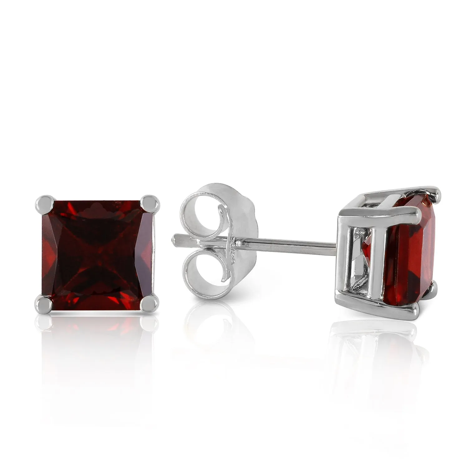 1.75 Carat 14K Solid White Gold Call Your Naturalme Garnet Earrings