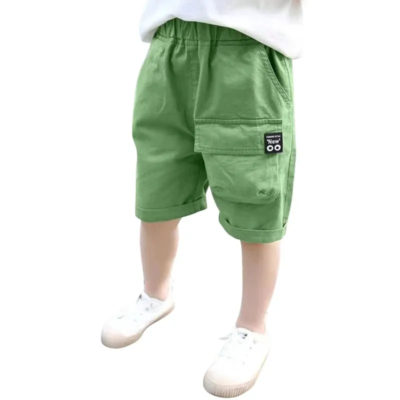 2024 Summer Boys Cool Casual Sports Cotton Shorts Fashion Baby Boy Cargo Shorts Children Elastic Waist Pant Kid Trousers Clothes