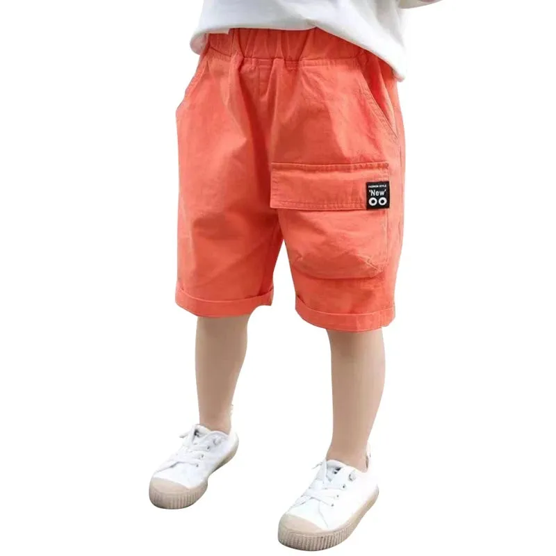 2024 Summer Boys Cool Casual Sports Cotton Shorts Fashion Baby Boy Cargo Shorts Children Elastic Waist Pant Kid Trousers Clothes