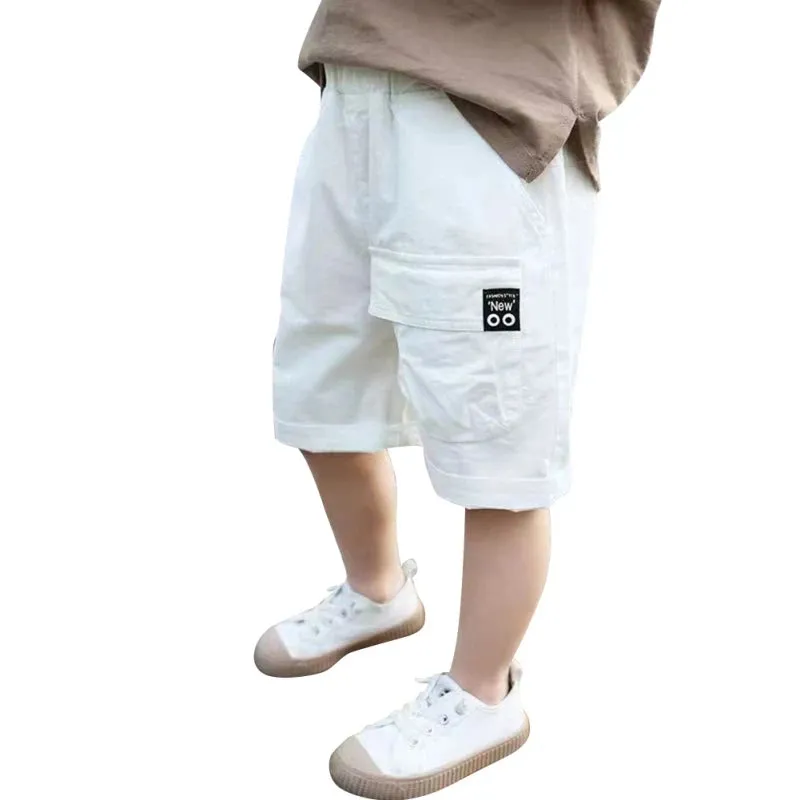 2024 Summer Boys Cool Casual Sports Cotton Shorts Fashion Baby Boy Cargo Shorts Children Elastic Waist Pant Kid Trousers Clothes