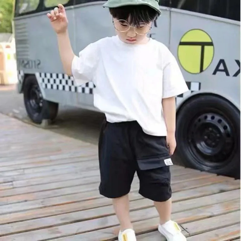 2024 Summer Boys Cool Casual Sports Cotton Shorts Fashion Baby Boy Cargo Shorts Children Elastic Waist Pant Kid Trousers Clothes