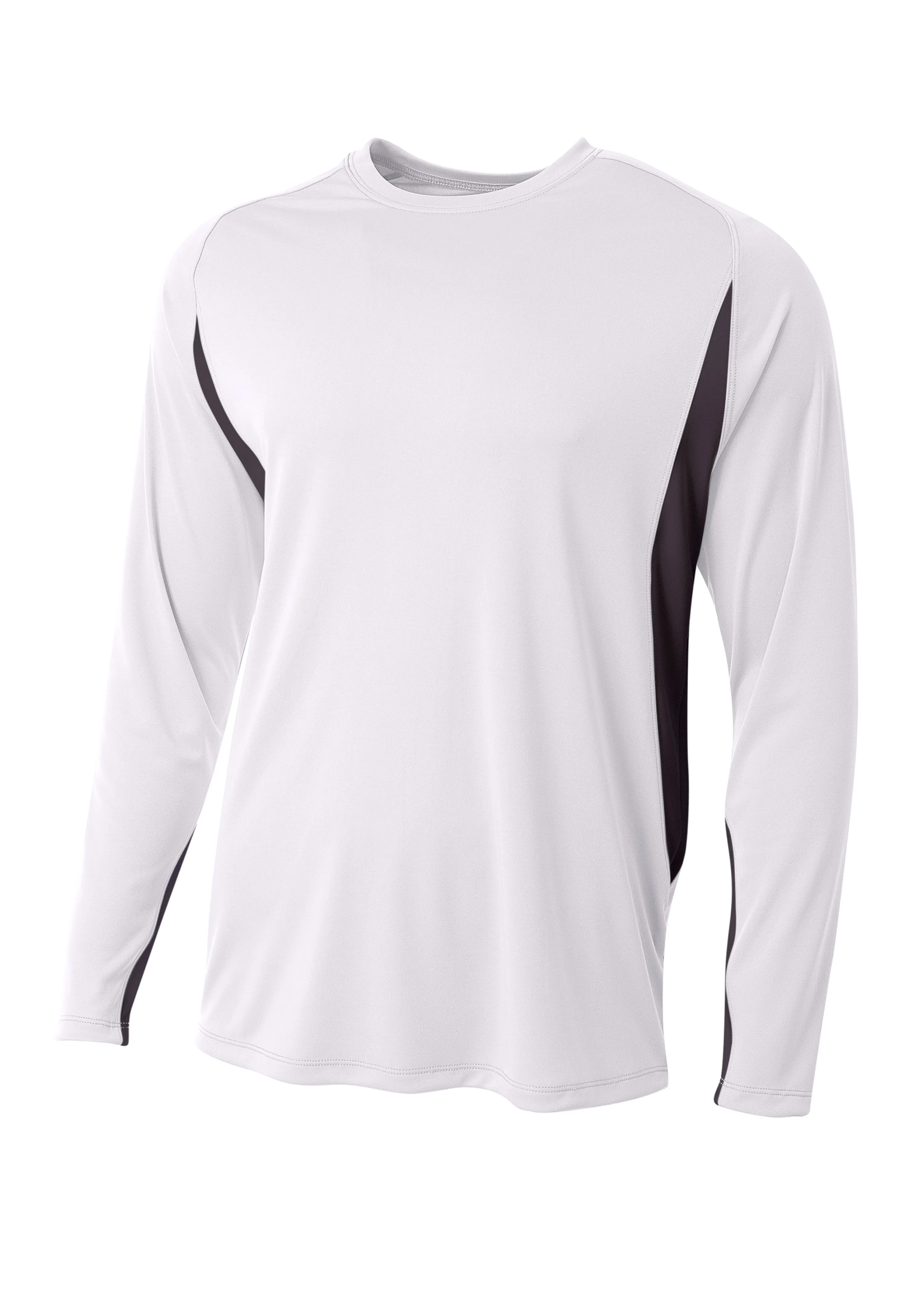 A4 Mens Long Sleeve Color Block Tee