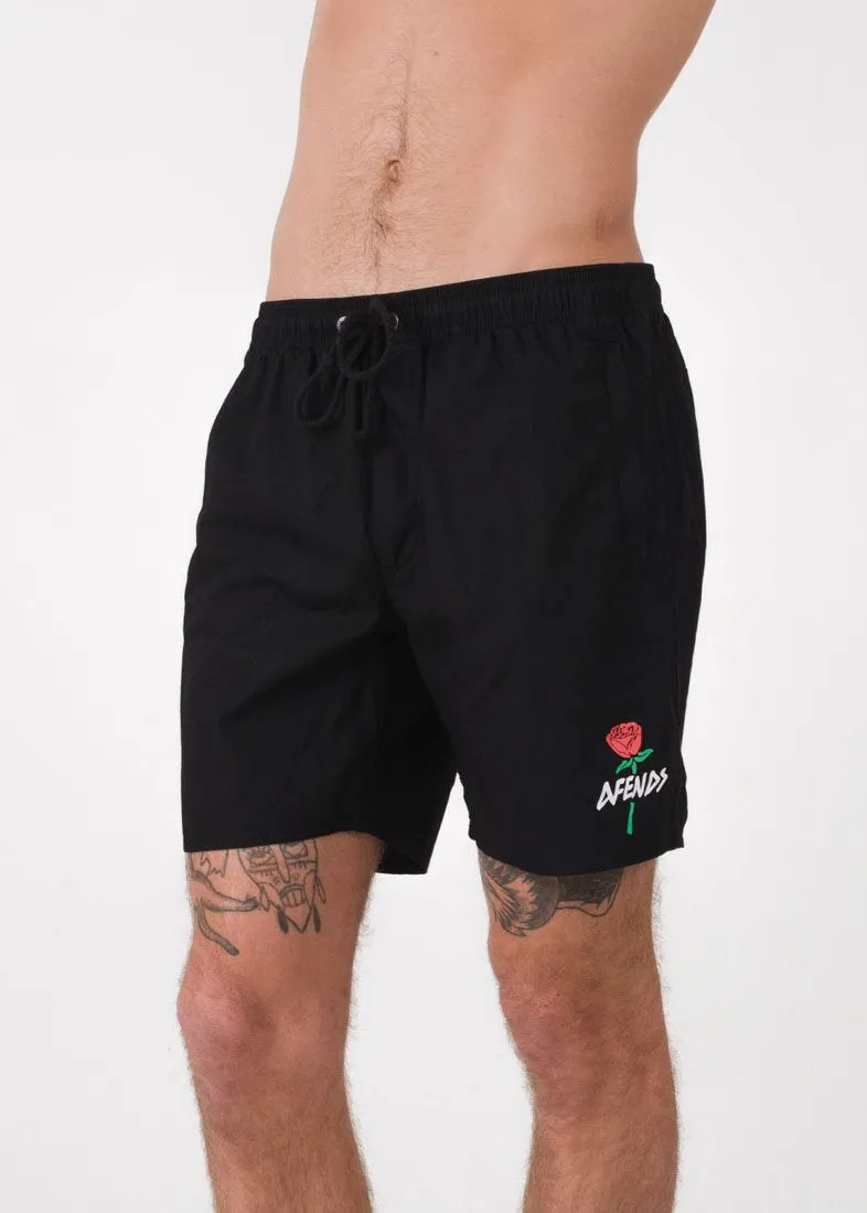 Afends Mens Baywatch Rose - Elastic Waist Boardshort