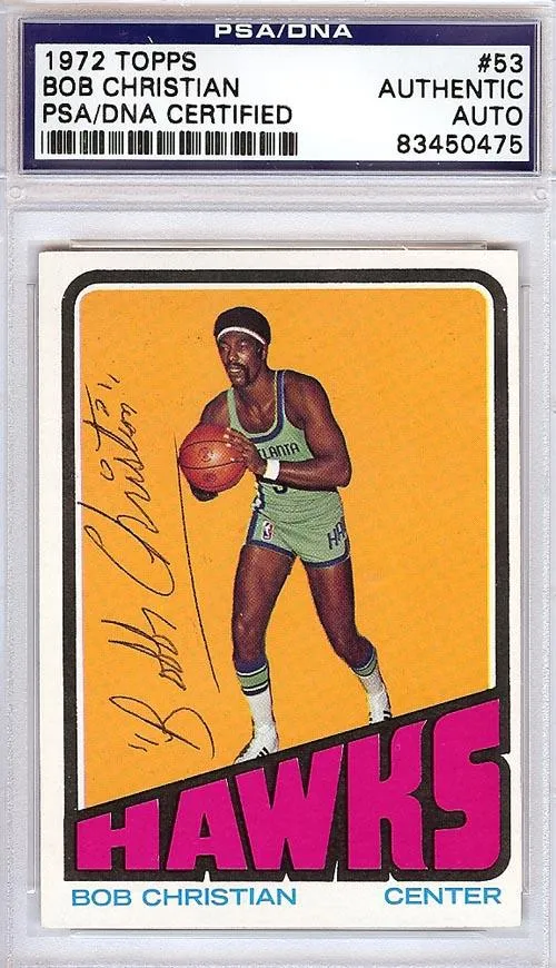 Bob Christian Autographed 1972 Topps Card #53 Atlanta Hawks PSA/DNA #83450475