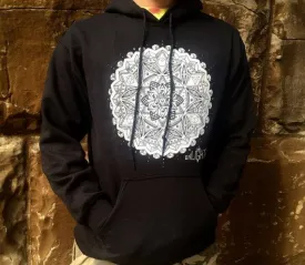 Botanical Omniscience Sacred Geometry Hoodie Featuring Platonic Solids, Flower Of Life And Star Of David