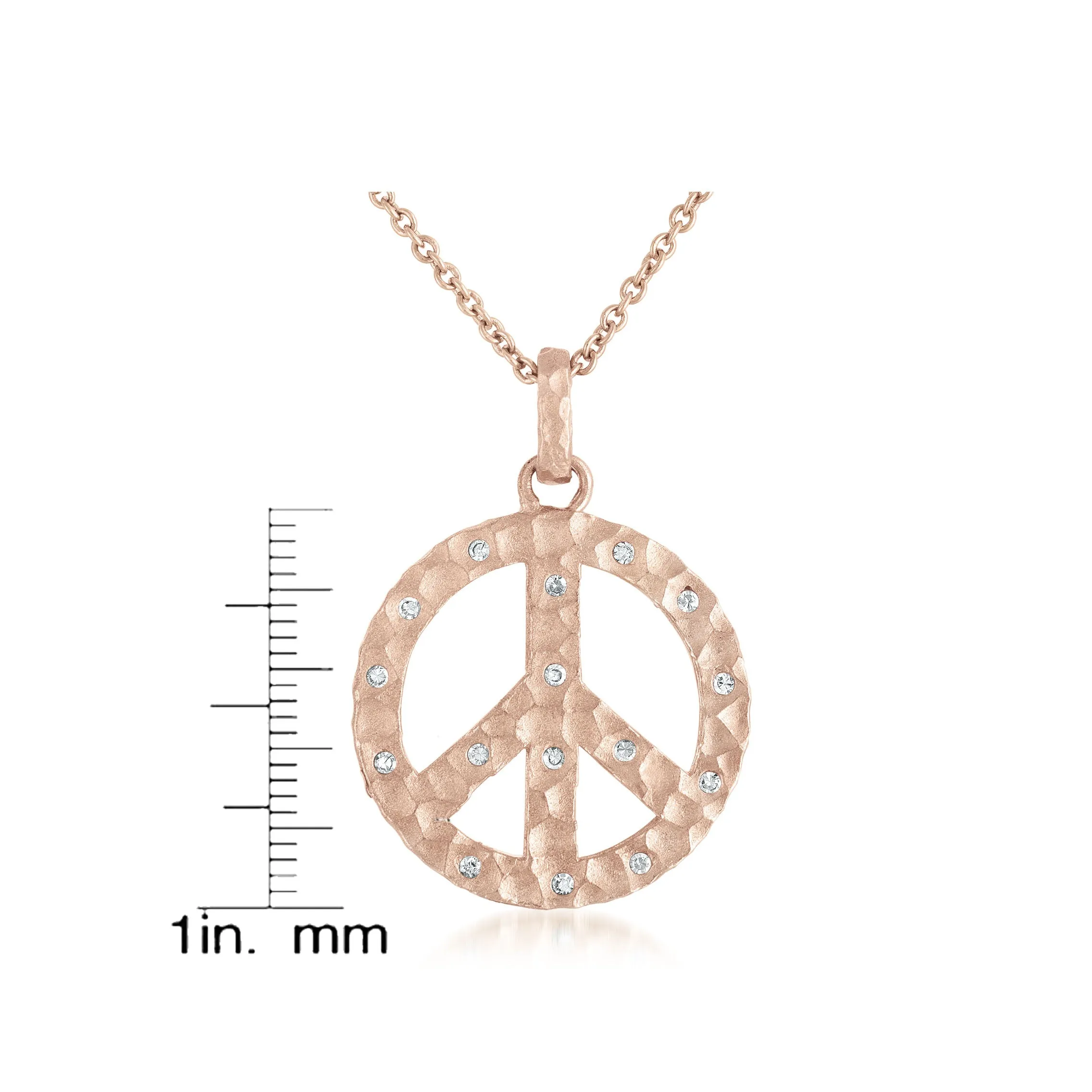 Charlotte Rose Plated Peace Symbol Drop Pendant