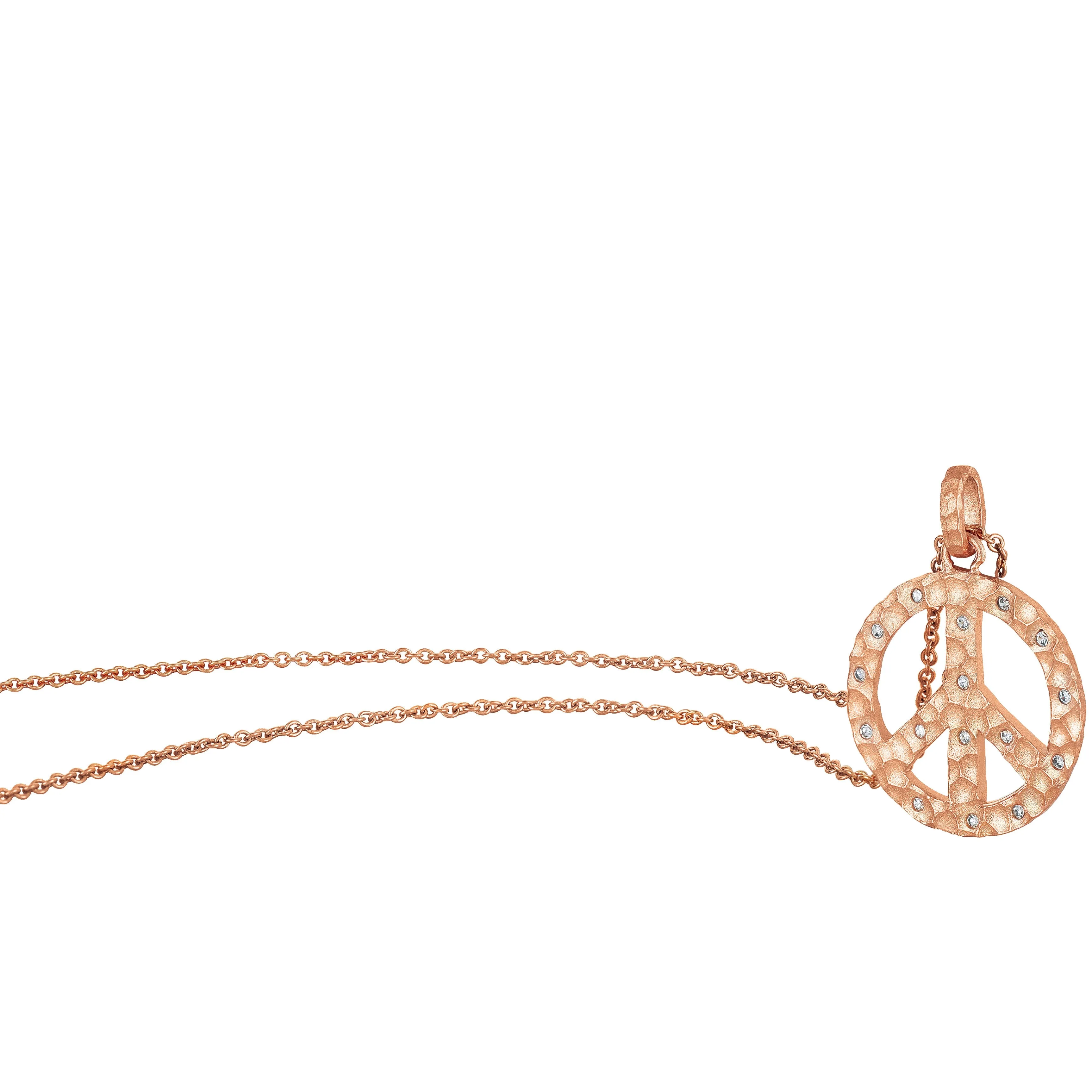 Charlotte Rose Plated Peace Symbol Drop Pendant