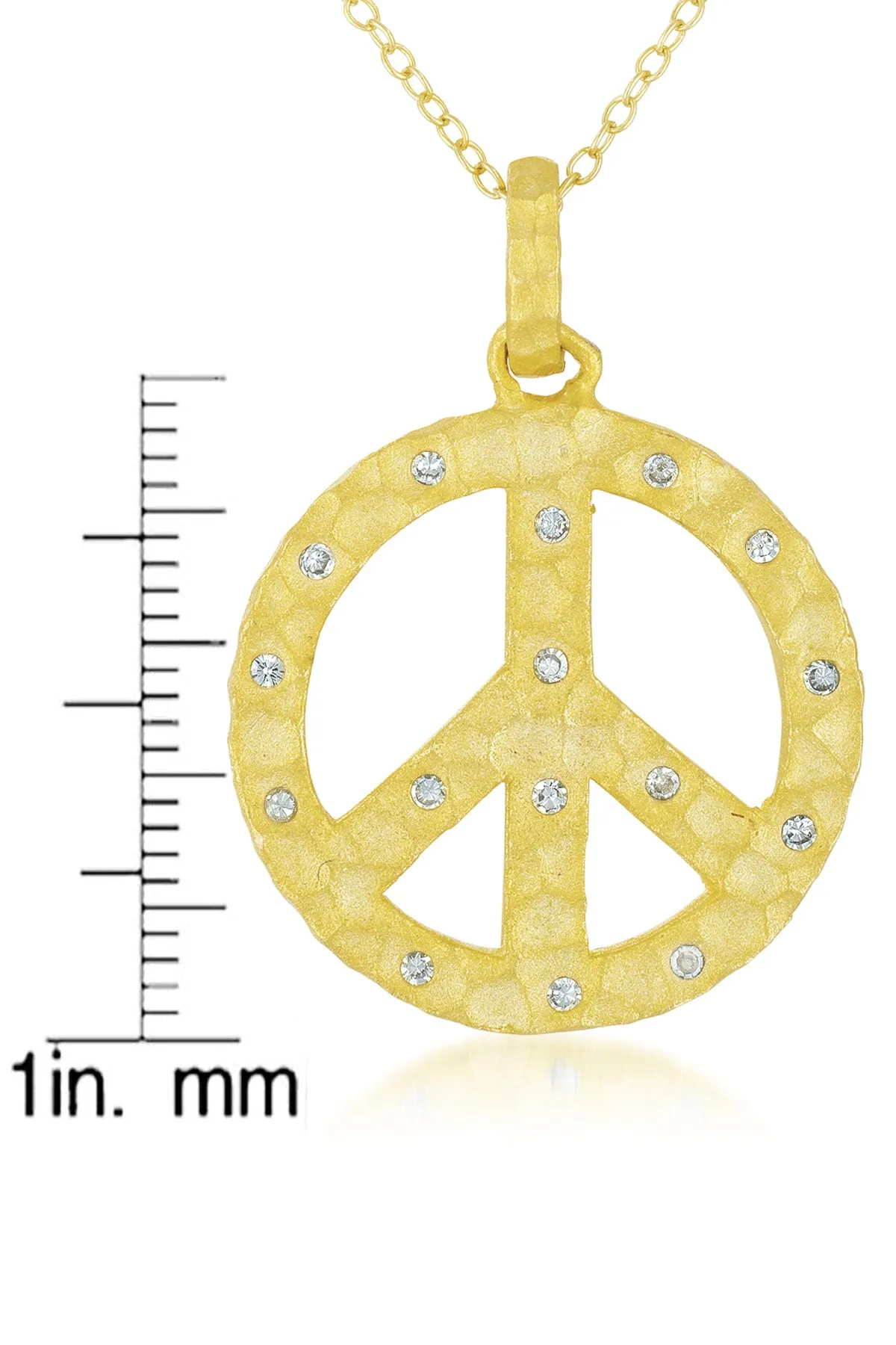 Charlotte Rose Plated Peace Symbol Drop Pendant