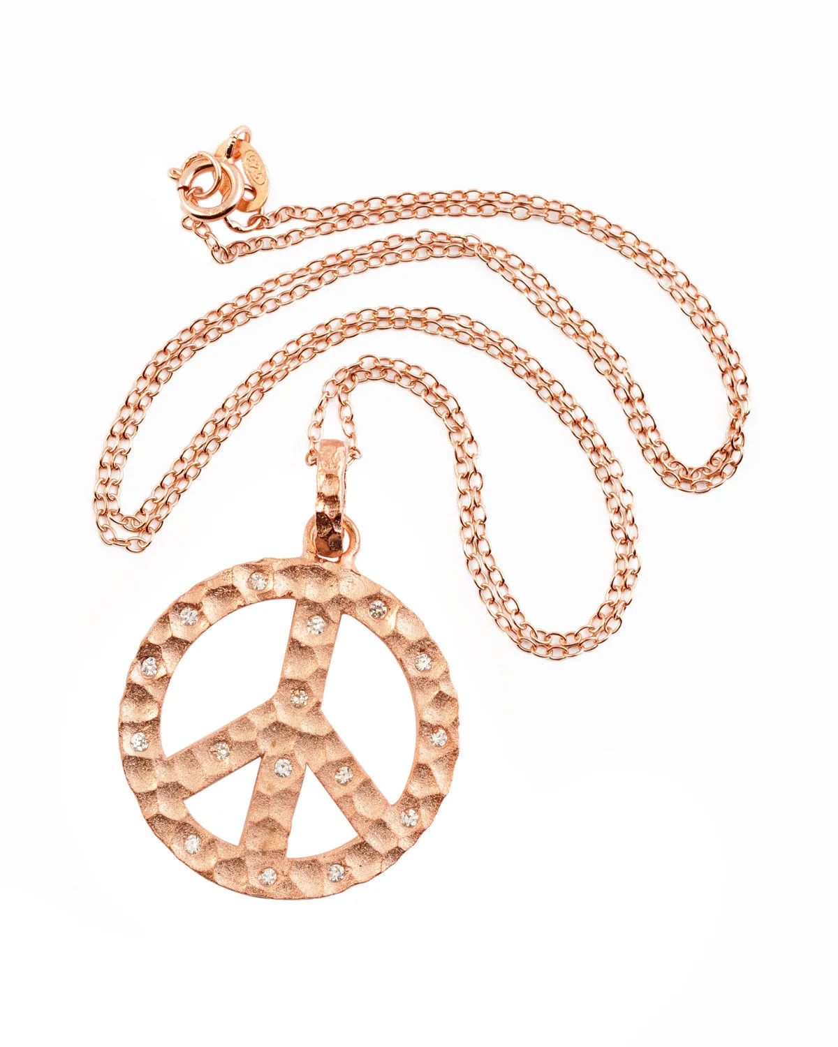 Charlotte Rose Plated Peace Symbol Drop Pendant