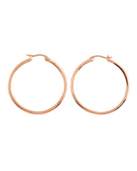 Charlotte Rose Plated Round Hoop Earrings