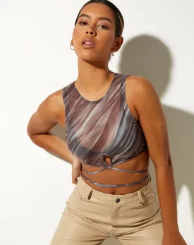 Cleo Crop Top in Ripple Chocolate