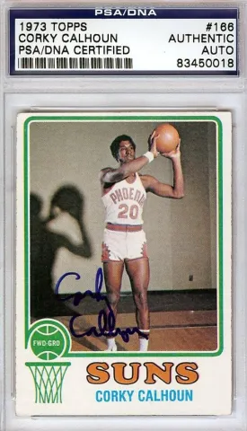 Corky Calhoun Autographed 1973 Topps Card #166 Phoenix Suns PSA/DNA #83450018