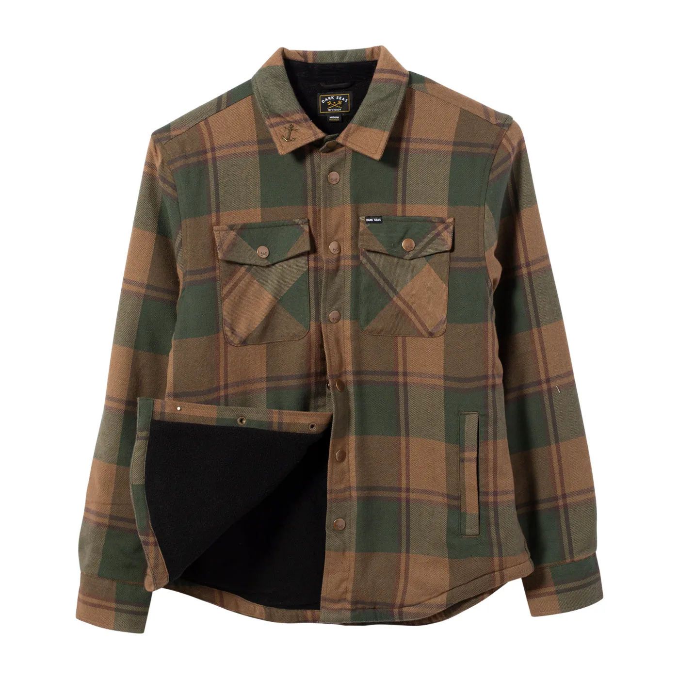 Dark Seas Men's Barracks Hw Woven Green Jackets