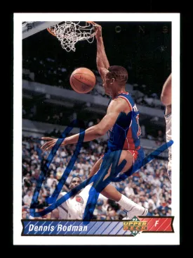 Dennis Rodman Autographed 1992-93 Upper Deck Card #242 Detroit Pistons SKU #190494