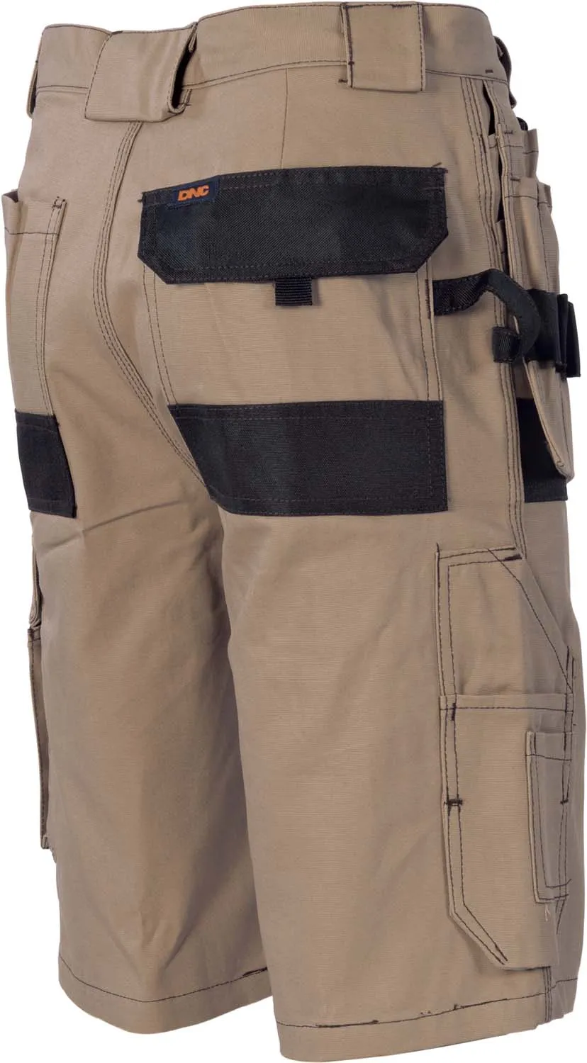 DNC Duratex Cotton Duck Weave Tradies Cargo Shorts With Twin Holster Tool Pocket (3336)