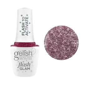 Gelish Flash Glam Gel Polish - Mesmerized By You - Raspberry Glitter - 15ml