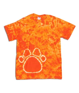 gildan tie-dye youth pawprints tee - orange (m)