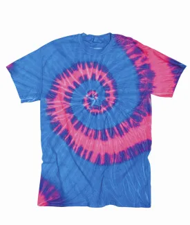 gildan tie-dye youth tides/waves tee - neon berry (l)