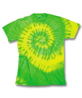 gildan tie-dye youth tides/waves tee - neon citrus (l)