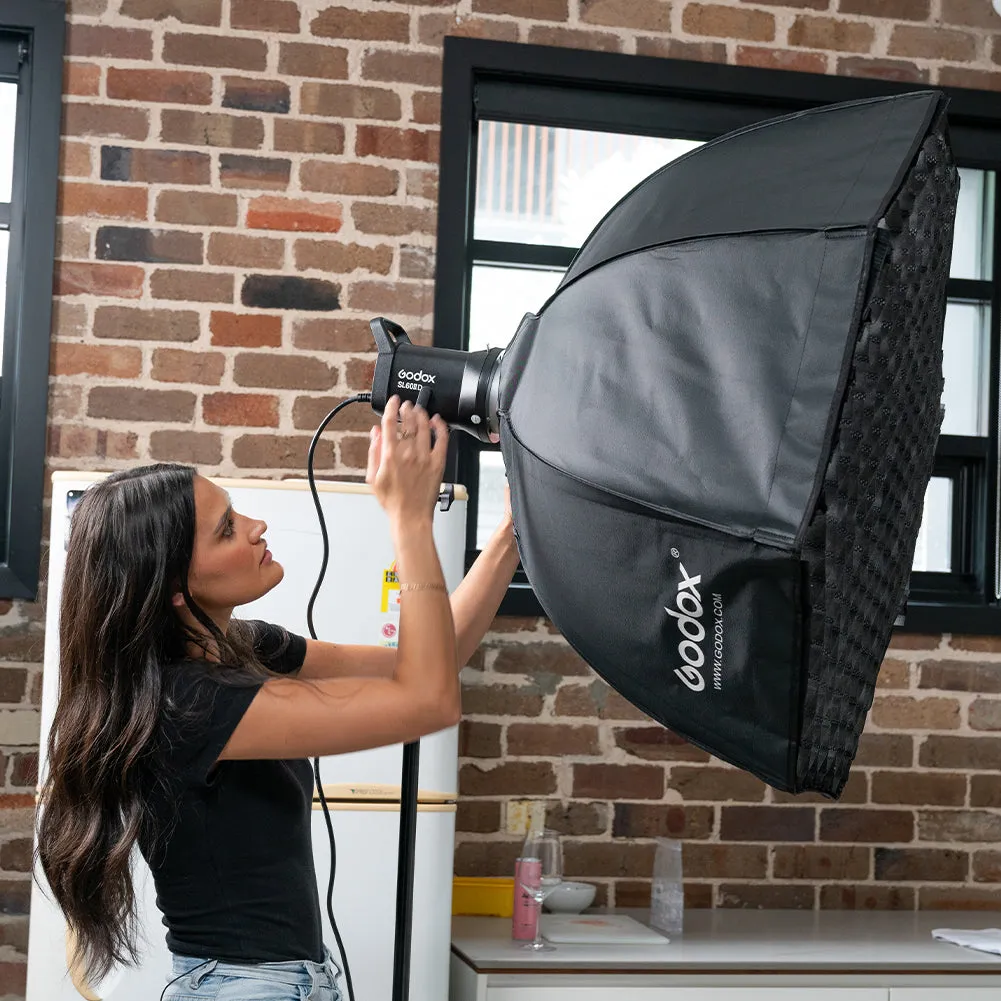 Godox 95cm / 37" Collapsible Octagon Softbox with Grid Light Modifier (Bowens)