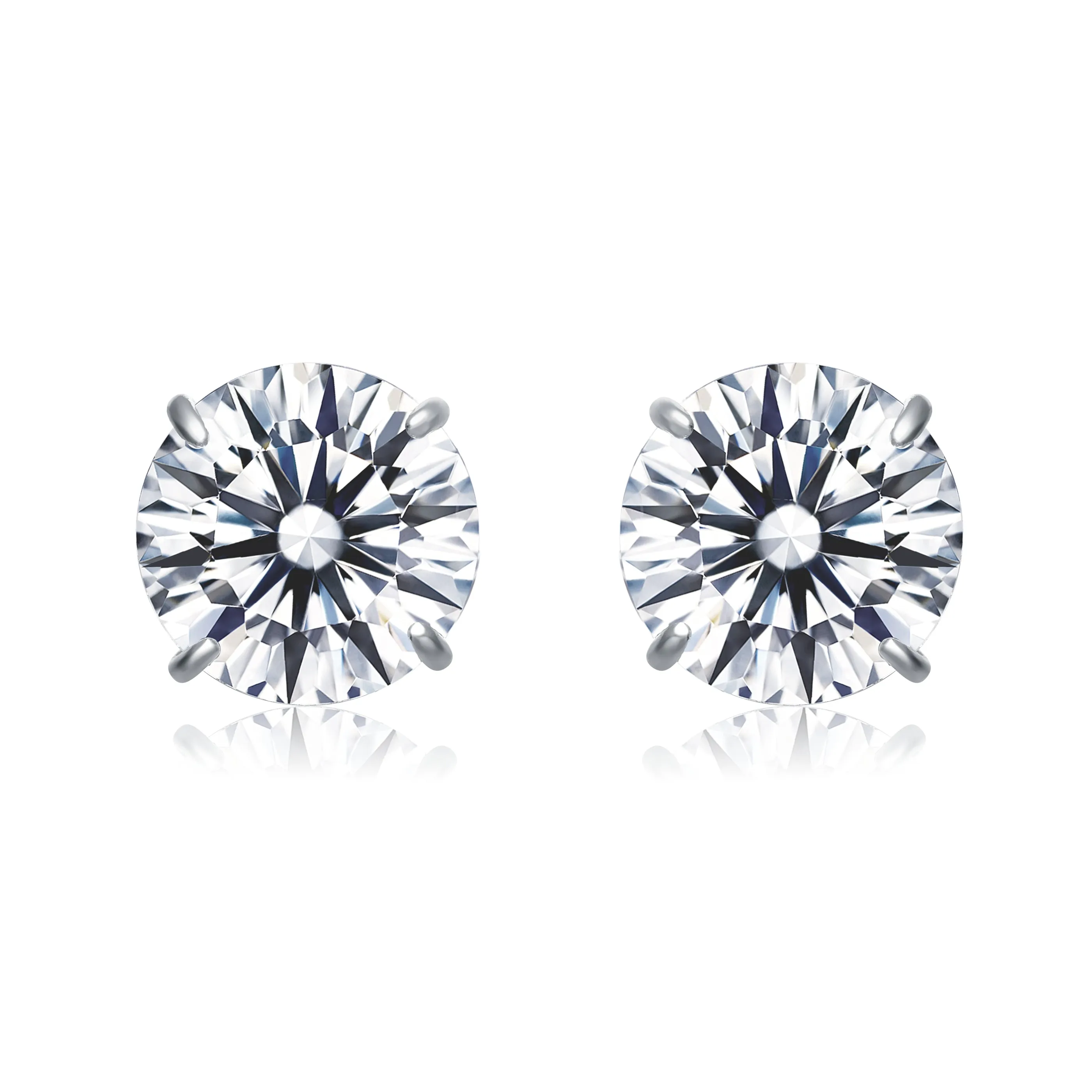 Gold-Plated Sterling Silver Cubic Zirconia Stud Earrings