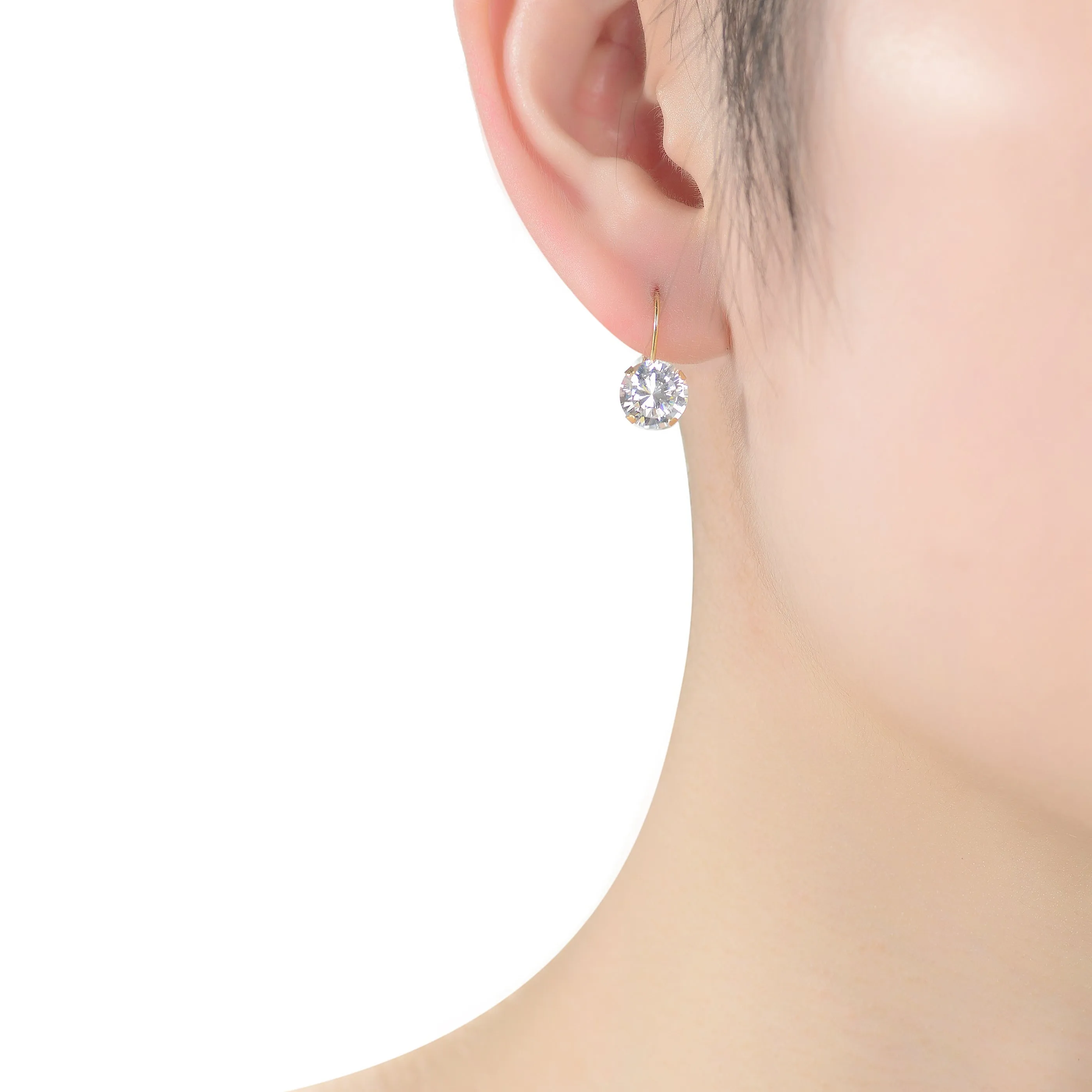 Gold-Plated Sterling Silver Cubic Zirconia Stud Earrings