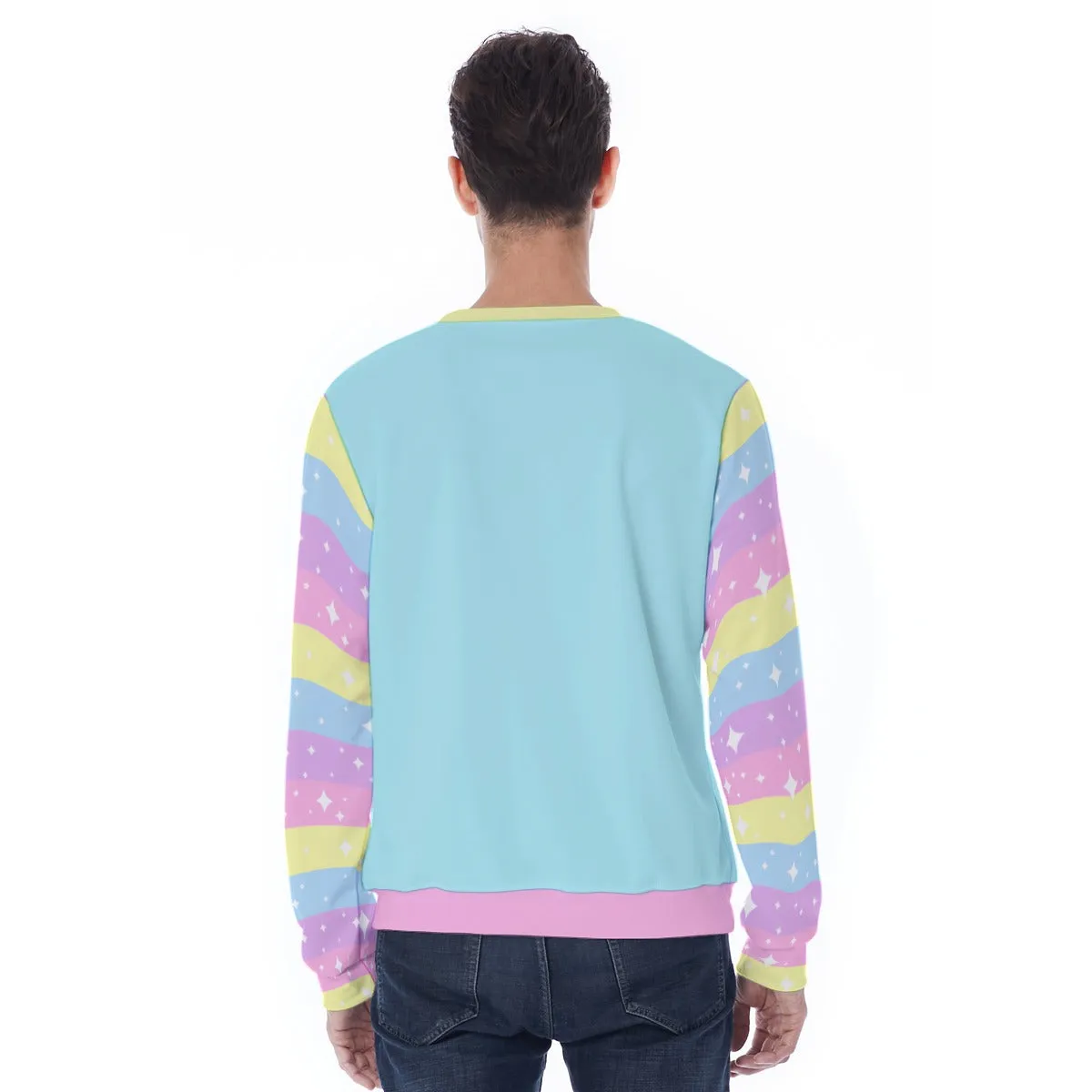 Happy Rainbow Cloud Blue Men's Sweatshirt