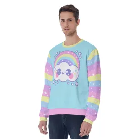 Happy Rainbow Cloud Blue Men's Sweatshirt