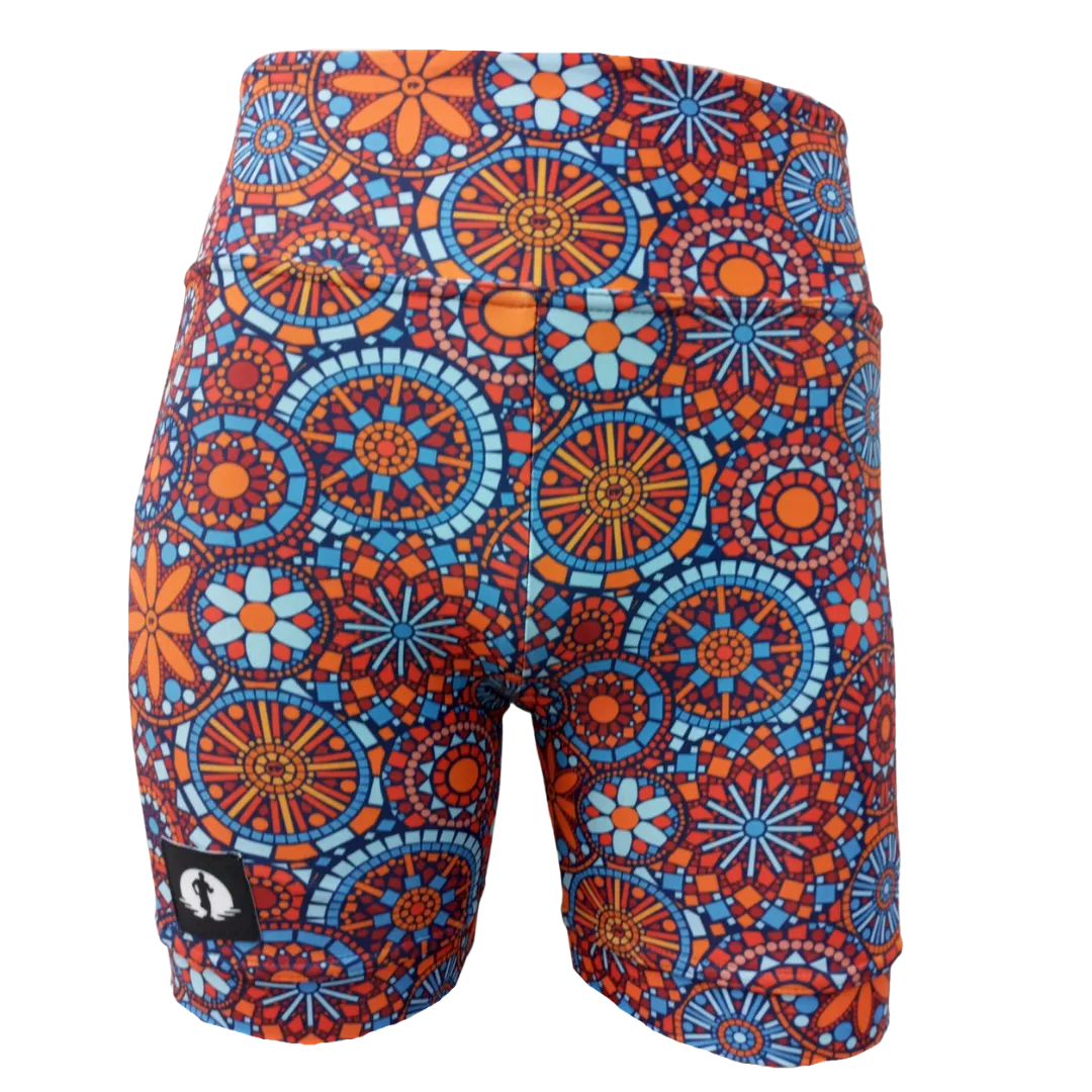 High Waist Funky Pants - Colourful Mosaic