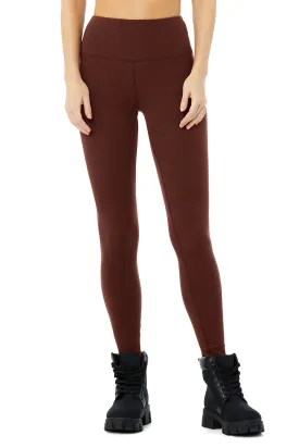 High-Waist Micro Waffle LowKey Legging - Cherry Cola