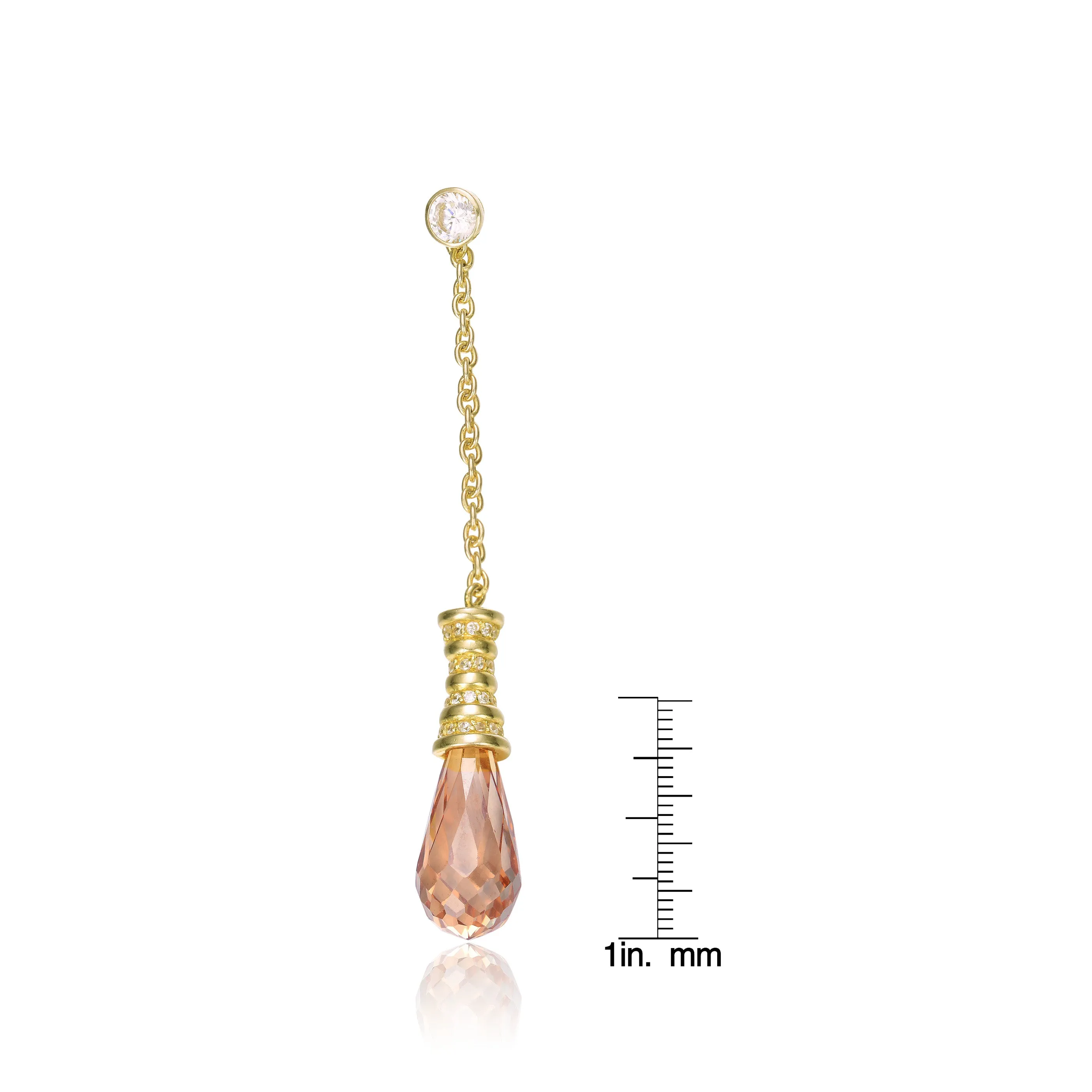 Isabelle Champagne Long Drop Earrings