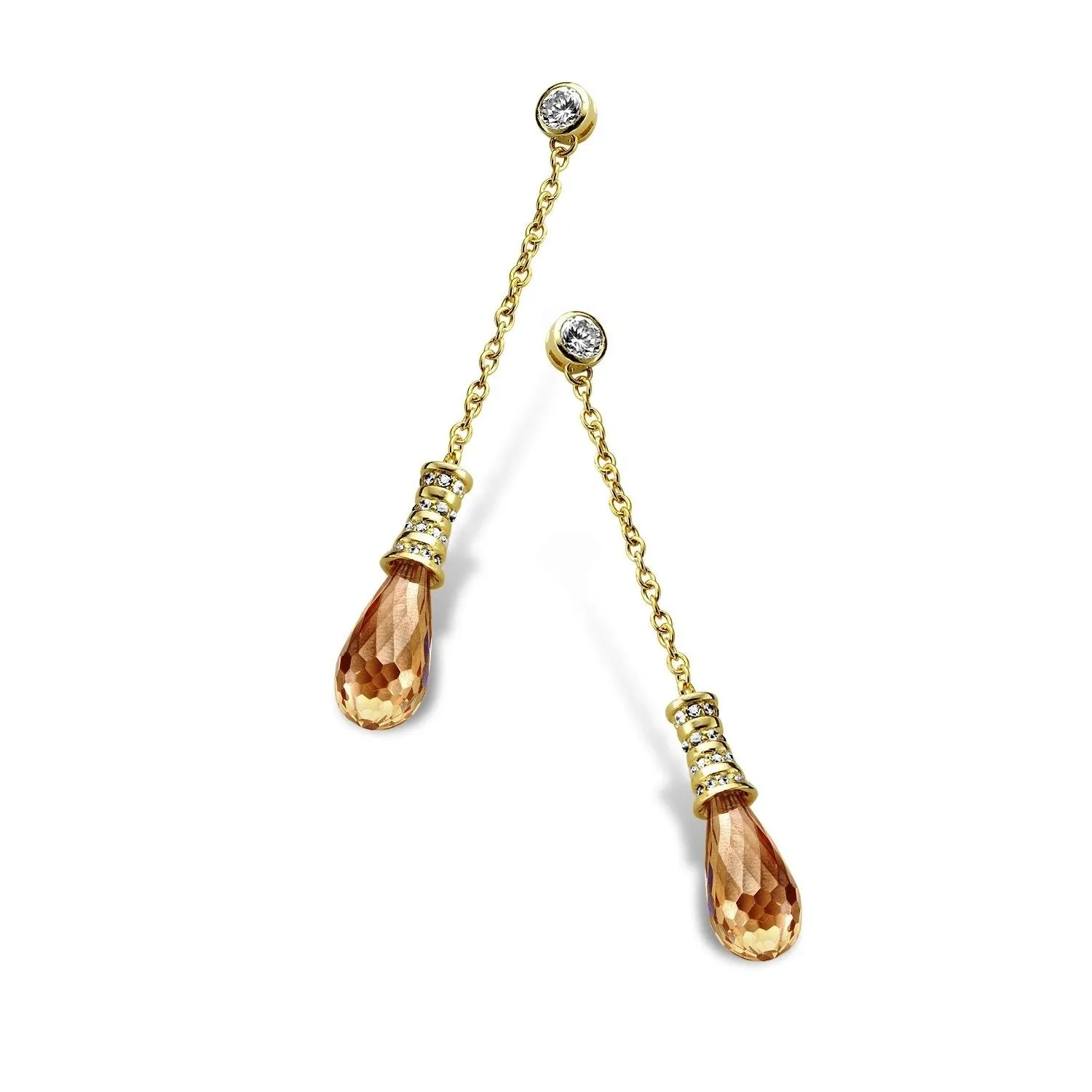 Isabelle Champagne Long Drop Earrings