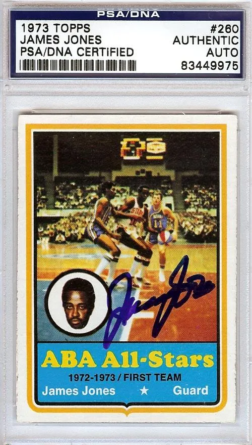 James Jones Autographed 1973 Topps Card #260 Utah Stars PSA/DNA #83449975