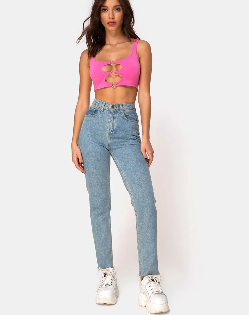 Keddo Crop Top in 80's Pink