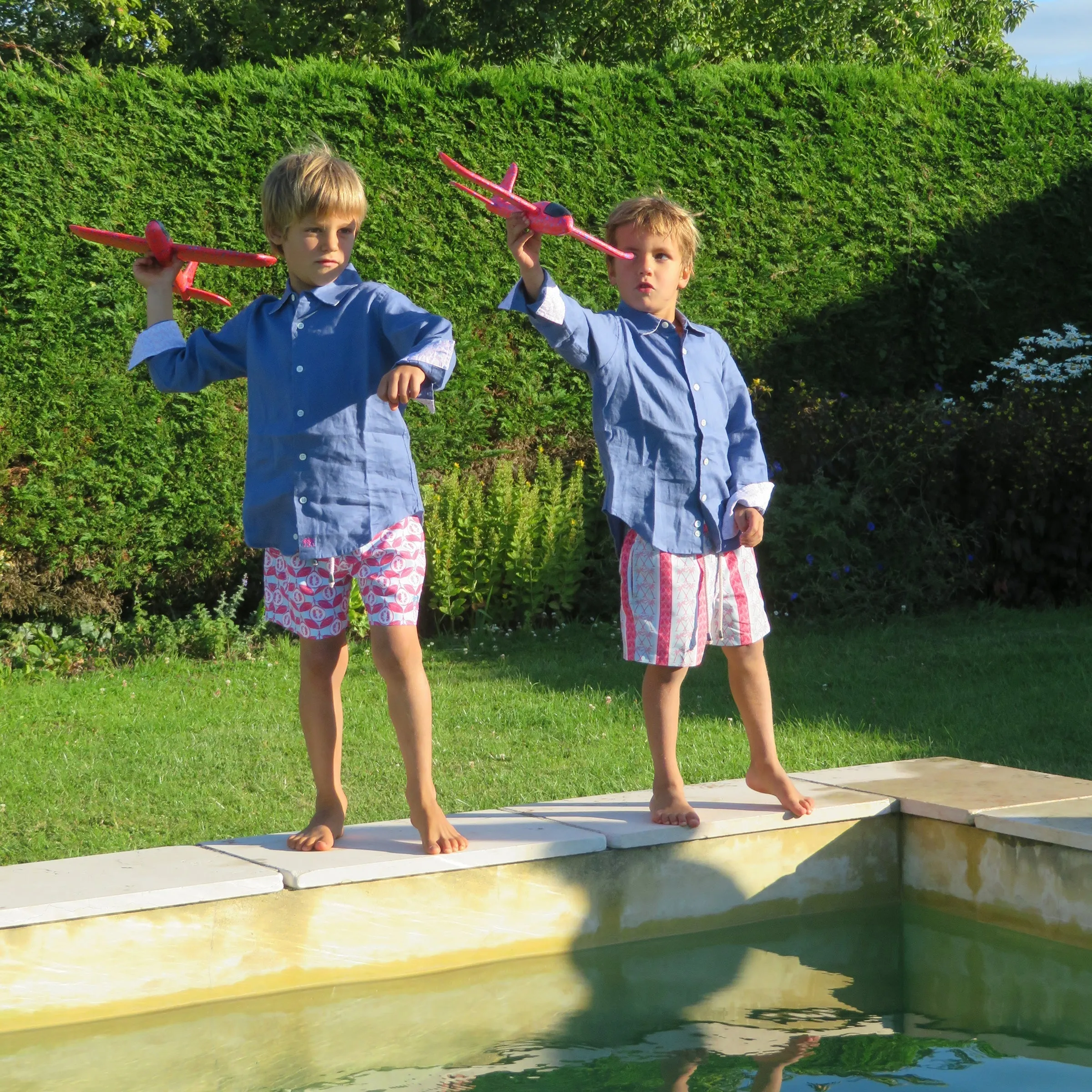 Kids' Swim Shorts PALM STRIPE