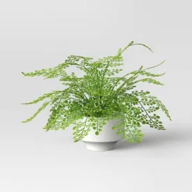 Large Fern in Modern Pot Artificial Hair Arrangement - Threshold - Great for shelf or tabletop display