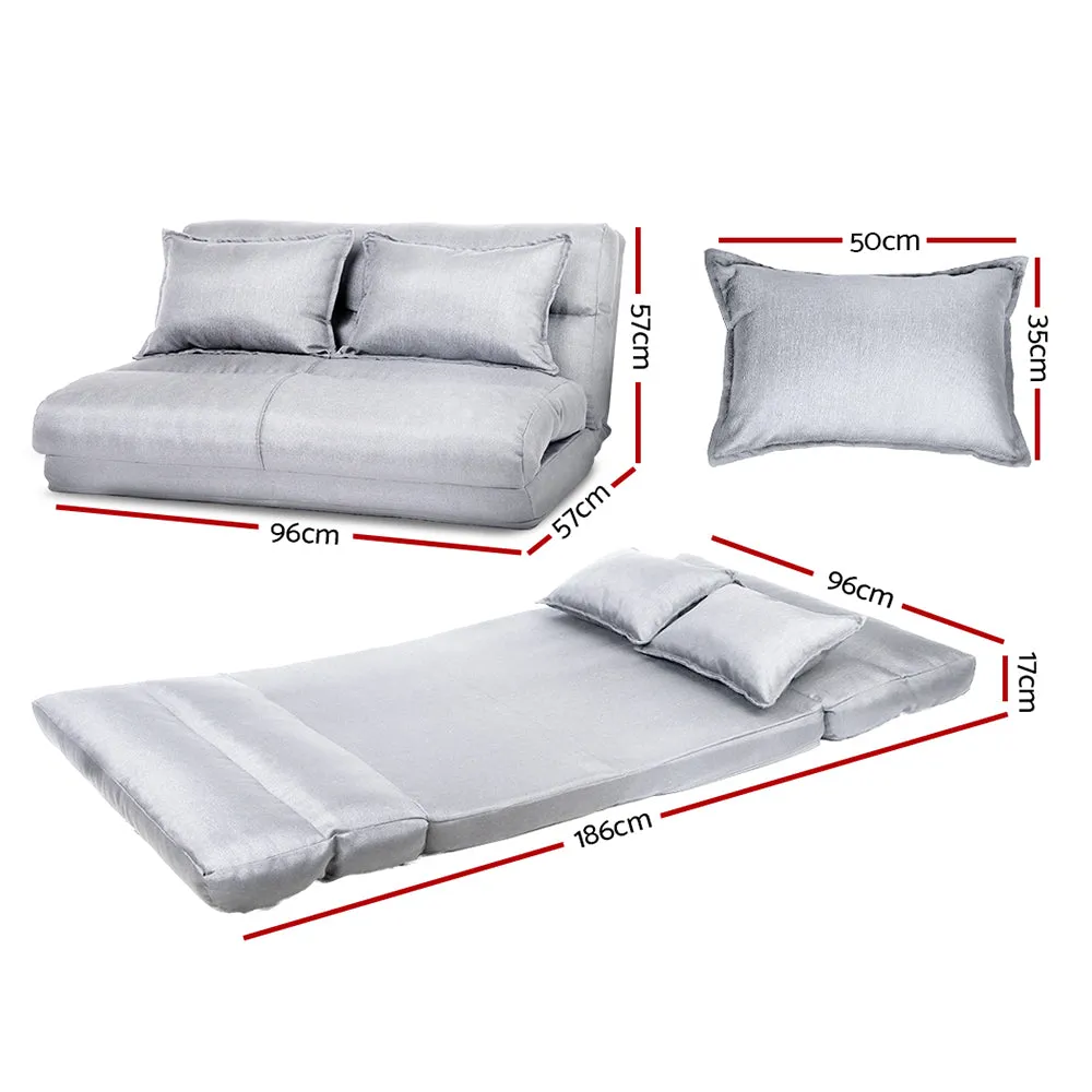 Lounge Sofa Bed Floor Recliner Chaise Folding Linen Farbric