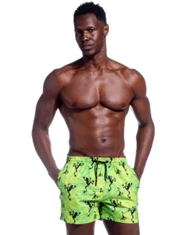 Maragogi Swim Trunks Lime Green Frogs