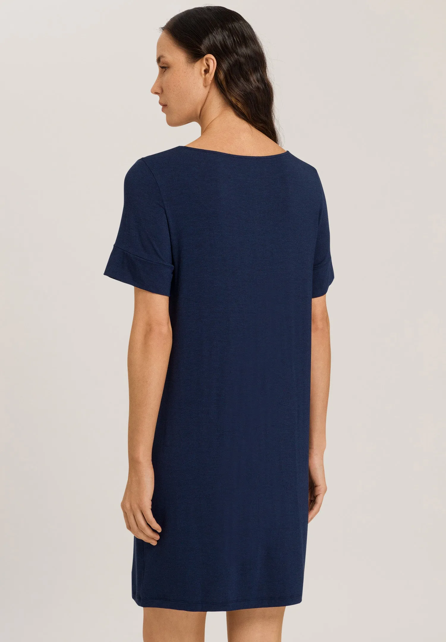 Natural Elegance Soft Round Neck Nightgown | Deep Navy 74949-1610