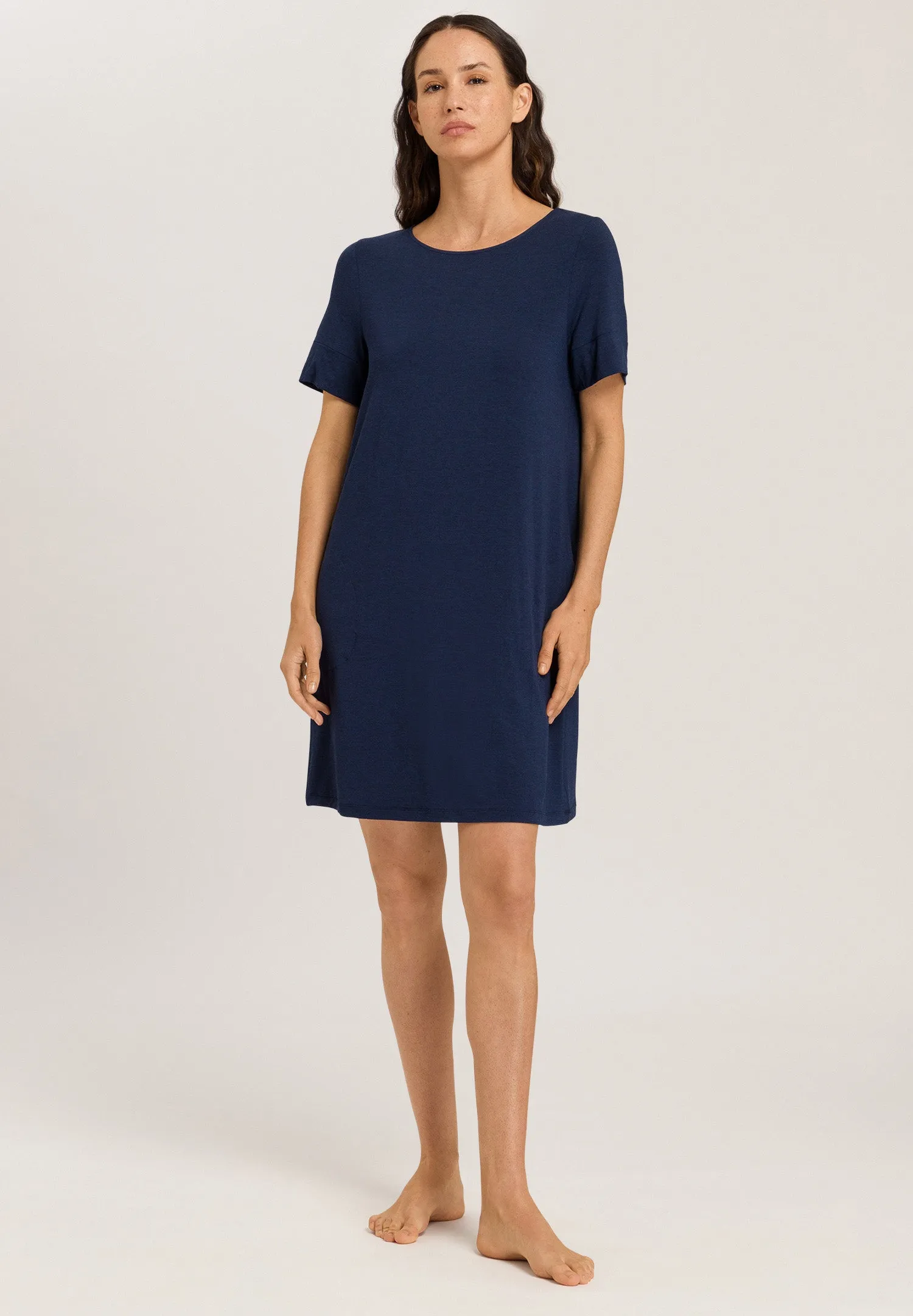 Natural Elegance Soft Round Neck Nightgown | Deep Navy 74949-1610