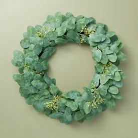 New - 26" Faux Seeded Eucalyptus Wreath - Hearth & Hand with Magnolia