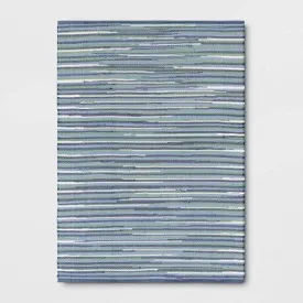 New - 4'x5'6" Rag Area Rug Blue/Green - Room Essentials