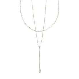 New - Kendra Scott Jaimee Rhodium Over Brass Multi-Strand Necklace - Silver