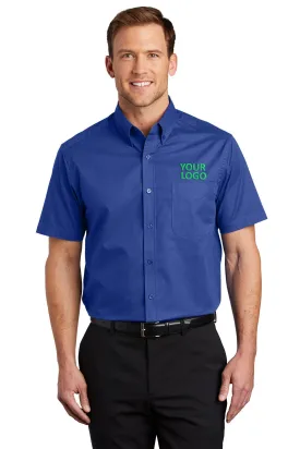 Port Authority Tall Short Sleeve Custom Easy Care Shirts, Royal/ Classic Navy