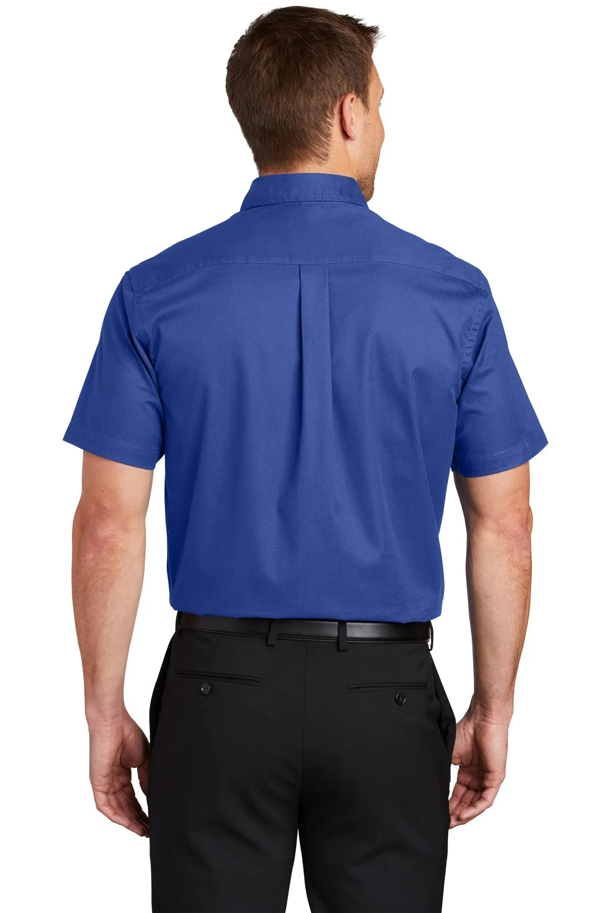 Port Authority Tall Short Sleeve Custom Easy Care Shirts, Royal/ Classic Navy