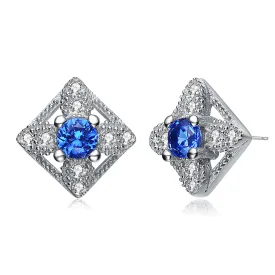 Provence Bright Blue Cubic Zirconia Earrings