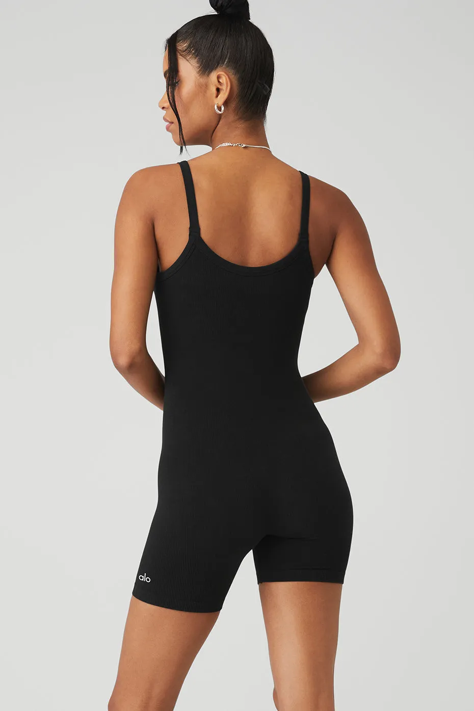 Seamless Ribbed Mellow Onesie - Black