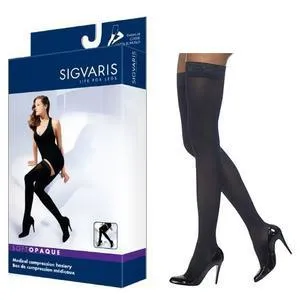 Soft Opaque Thigh-High with Grip-Top, 20-30, Large, Long, Closed, Black