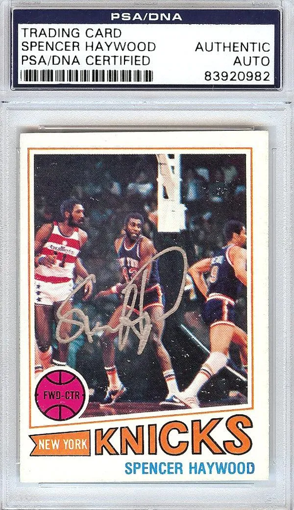 Spencer Haywood Autographed 1977 Topps Card #88 New York Knicks PSA/DNA #83920982