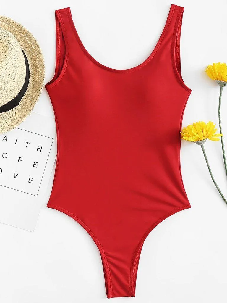 Square Neck One-Piece Swimwear